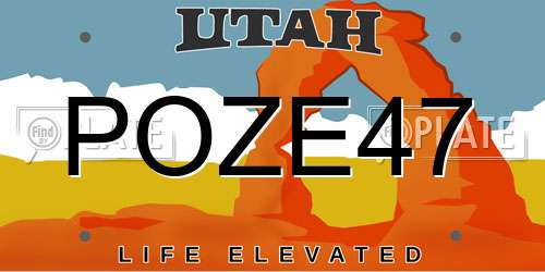 POZE47 Utah License Plate