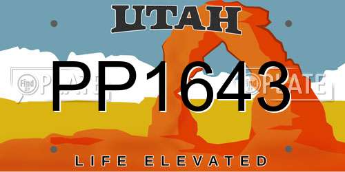 PP1643 Utah License Plate