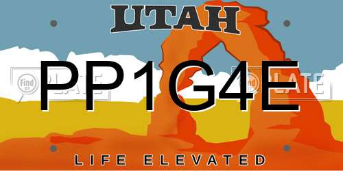 PP1G4E Utah License Plate