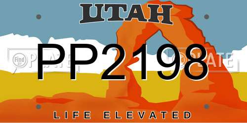 PP2198 Utah License Plate