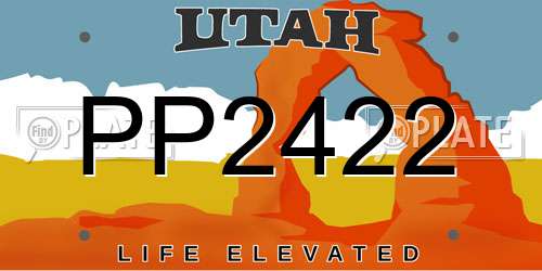 PP2422 Utah License Plate