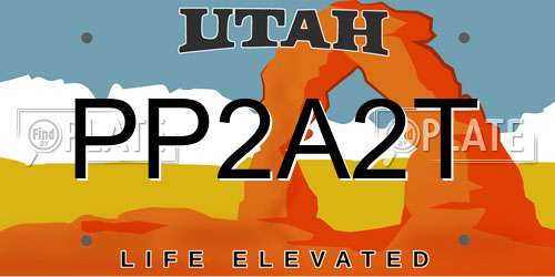 PP2A2T Utah License Plate