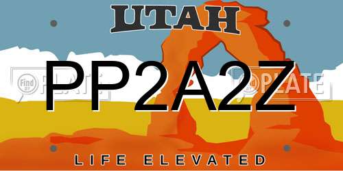 PP2A2Z Utah License Plate
