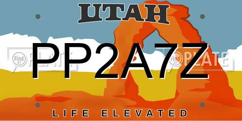 PP2A7Z Utah License Plate