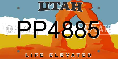 PP4885 Utah License Plate