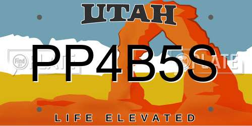 PP4B5S Utah License Plate
