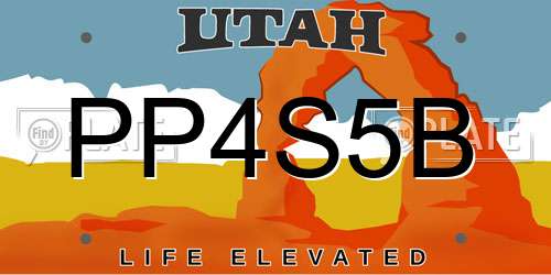 PP4S5B Utah License Plate