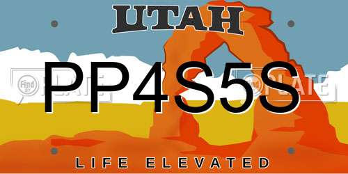PP4S5S Utah License Plate