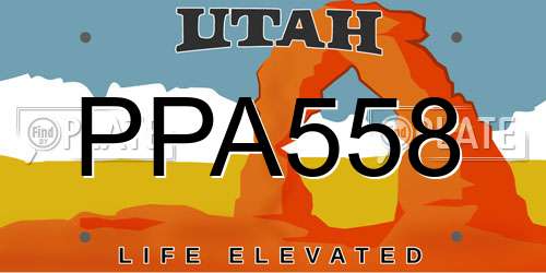 PPA558 Utah License Plate