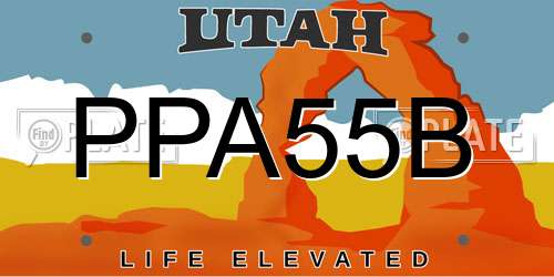 PPA55B Utah License Plate