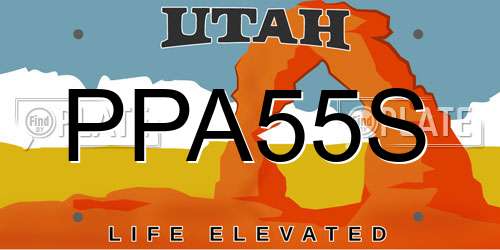 PPA55S Utah License Plate