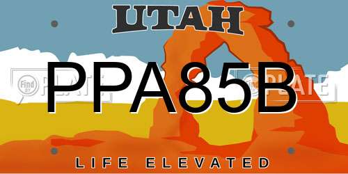 PPA85B Utah License Plate