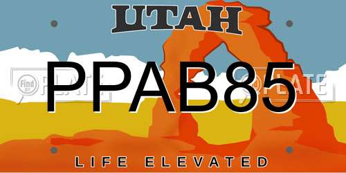 PPAB85 Utah License Plate