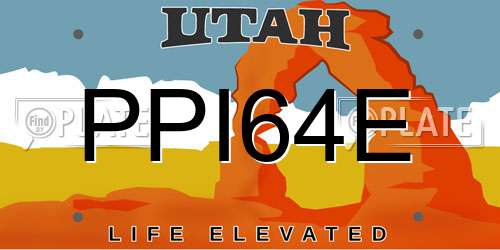 PPI64E Utah License Plate