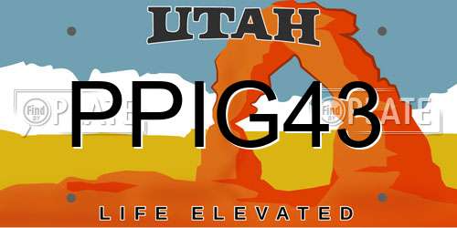 PPIG43 Utah License Plate