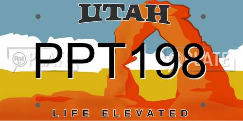 PPT198 Utah License Plate