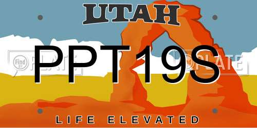 PPT19S Utah License Plate