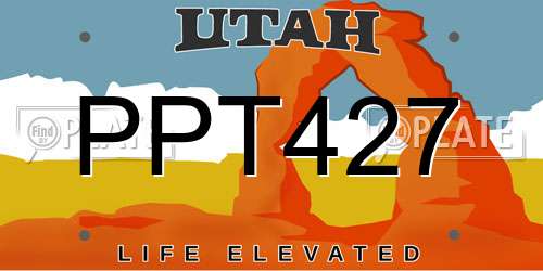 PPT427 Utah License Plate