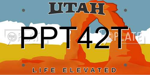 PPT42T Utah License Plate