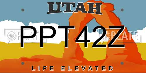 PPT42Z Utah License Plate
