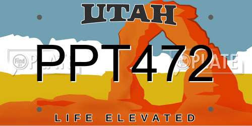 PPT472 Utah License Plate