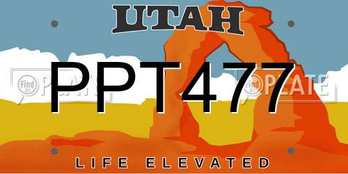 PPT477 Utah License Plate