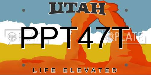 PPT47T Utah License Plate