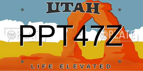 PPT47Z Utah License Plate