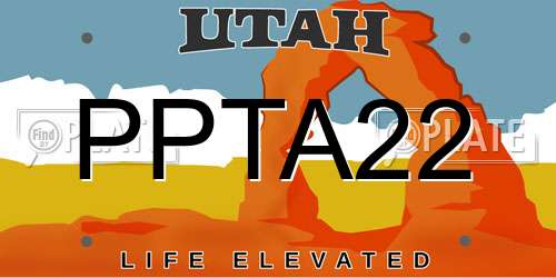 PPTA22 Utah License Plate