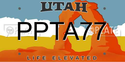 PPTA77 Utah License Plate