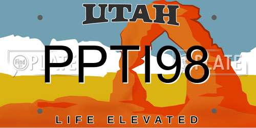 PPTI98 Utah License Plate