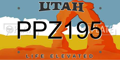 PPZ195 Utah License Plate