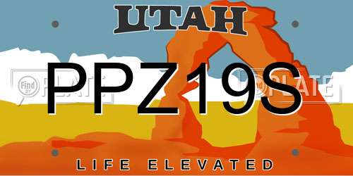 PPZ19S Utah License Plate