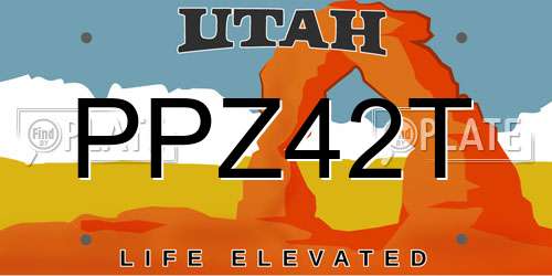 PPZ42T Utah License Plate