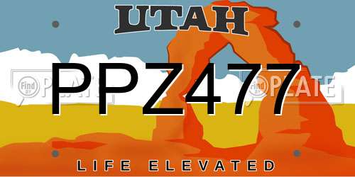 PPZ477 Utah License Plate
