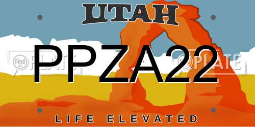 PPZA22 Utah License Plate