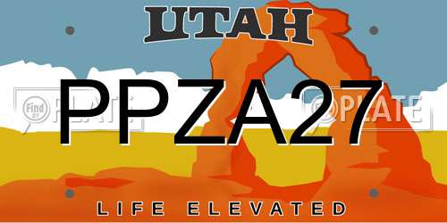 PPZA27 Utah License Plate