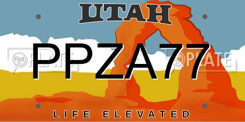 PPZA77 Utah License Plate