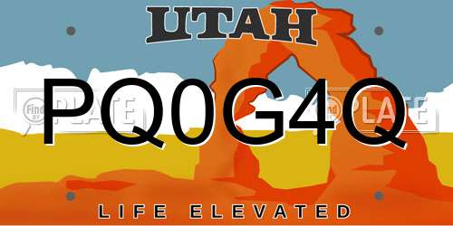 PQ0G4Q Utah License Plate