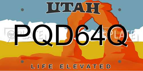 PQD64Q Utah License Plate