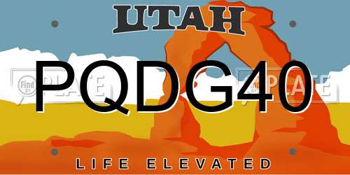 PQDG40 Utah License Plate