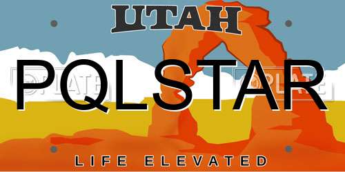 PQLSTAR Utah License Plate