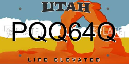 PQQ64Q Utah License Plate
