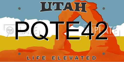PQTE42 Utah License Plate