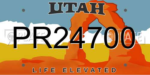 PR24700 Utah License Plate