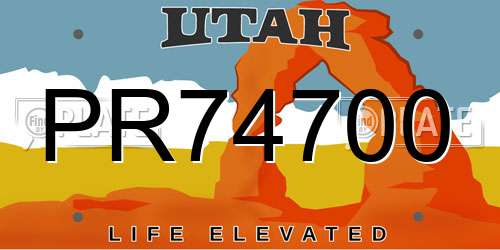 PR74700 Utah License Plate