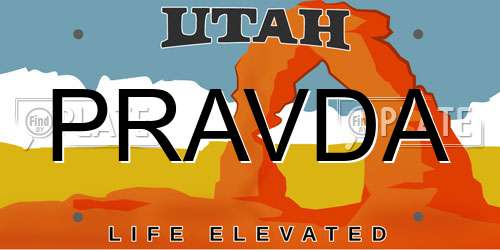 PRAVDA Utah License Plate