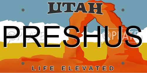 PRESHUS Utah License Plate