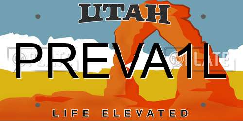 PREVA1L Utah License Plate