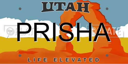 PRISHA Utah License Plate
